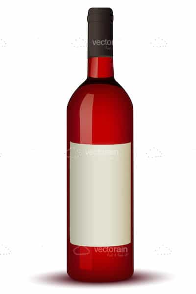 Red Wine Bottle with Blank Label